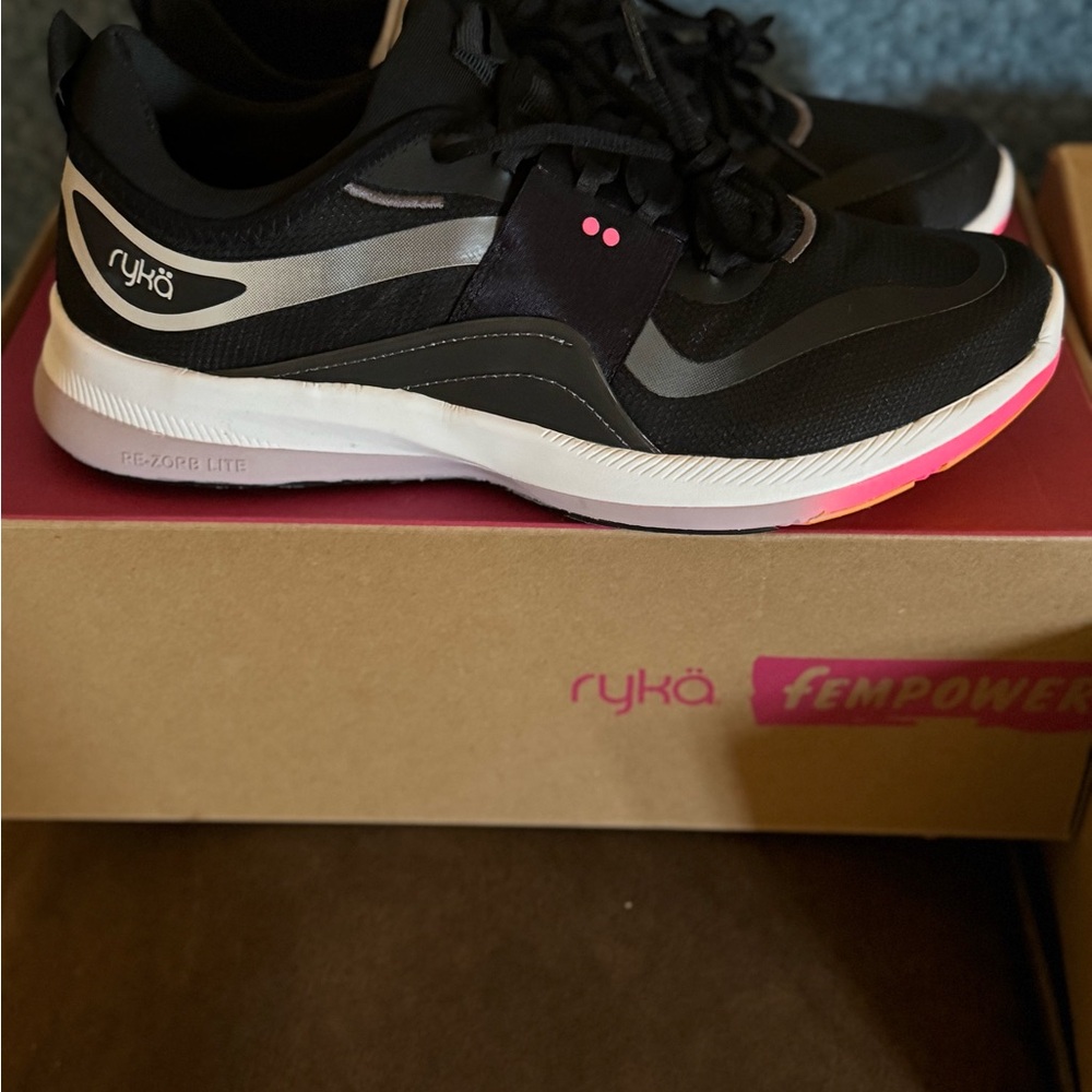 Ryka Black and Pink Running Sneakers